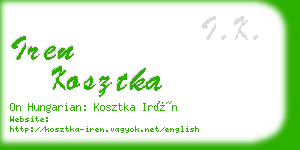 iren kosztka business card